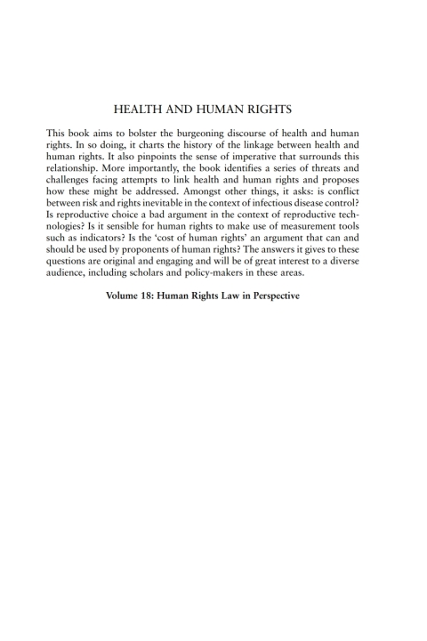 Cover image for book Health and Human Rights