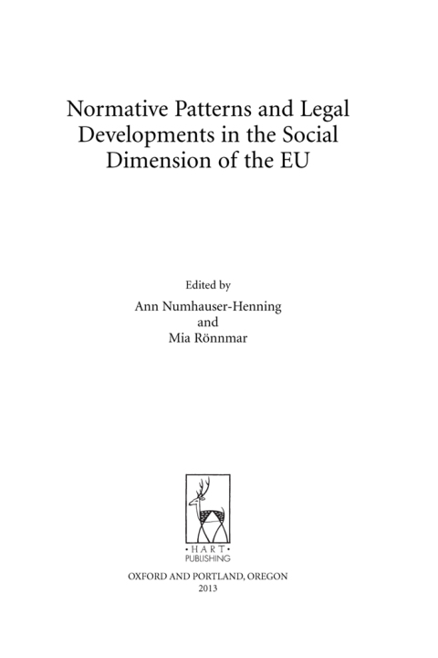 Cover image for book Normative Patterns and Legal Developments in the Social Dimension of the EU