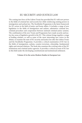 EU Security and Justice Law