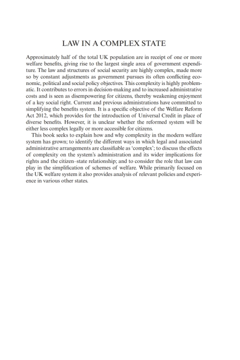 Cover image for book Law in a Complex State