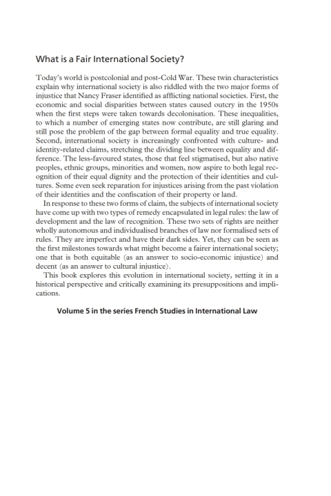 Cover image for book What is a Fair International Society?