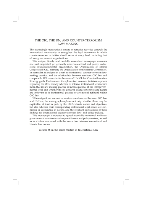 Cover image for book The OIC, the UN, and Counter-Terrorism Law-Making