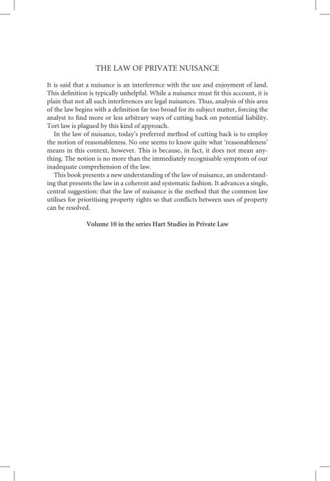 Cover image for book The Law of Private Nuisance