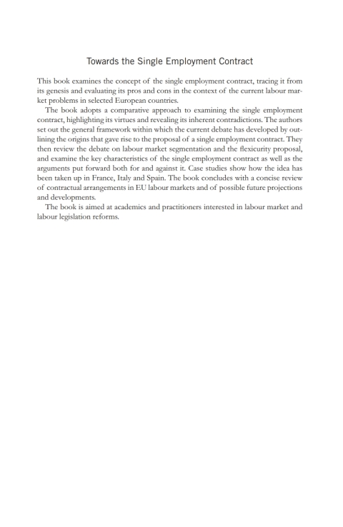 Towards the Single Employment Contract 