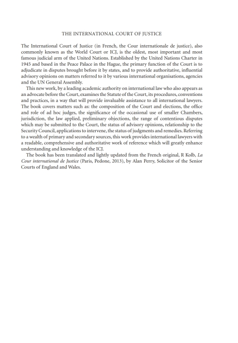 Cover image for book The International Court of Justice