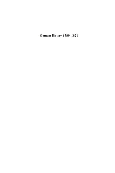Cover image for book German History 1789-1871