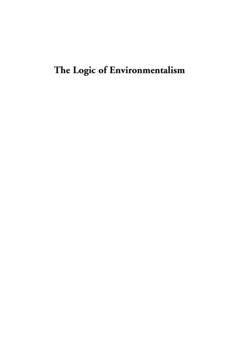 Cover image for book The Logic of Environmentalism