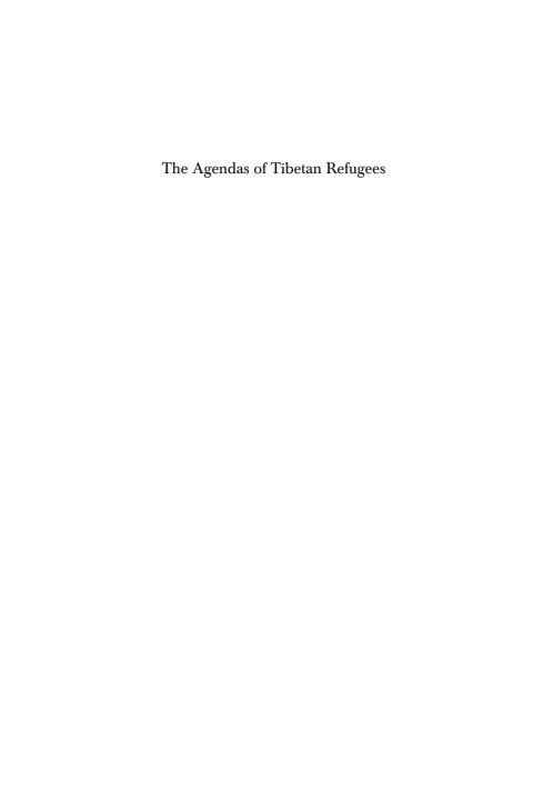 Cover image for book The Agendas of Tibetan Refugees