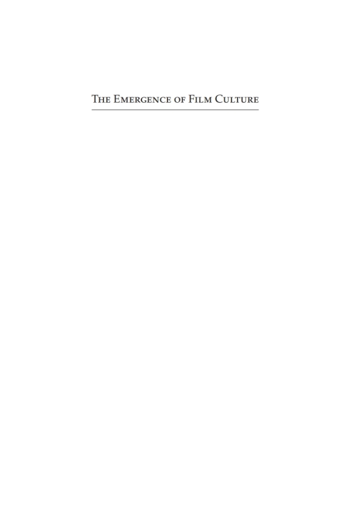 Cover image for book The Emergence of Film Culture