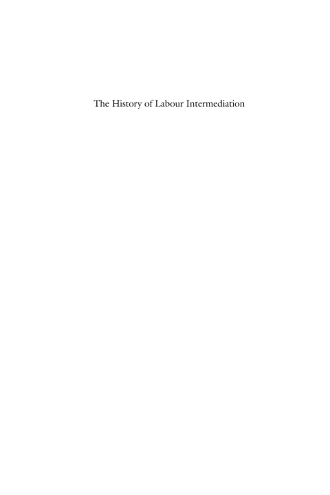 Cover image for book The History of Labour Intermediation