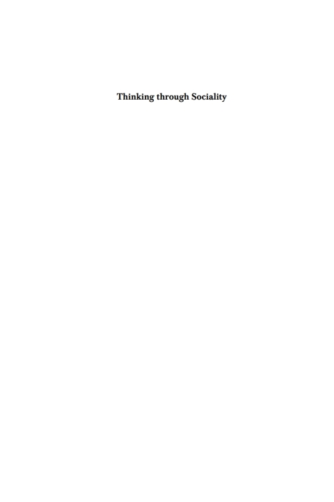 Cover image for book Thinking Through Sociality
