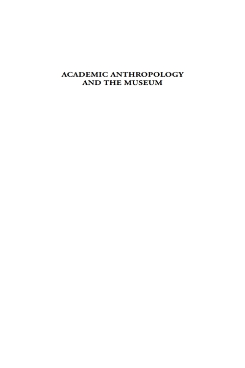 Cover image for book Academic Anthropology and the Museum