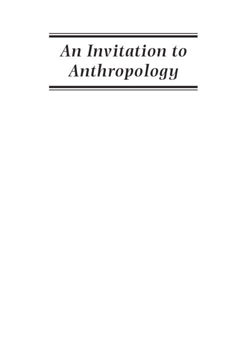 Cover image for book An Invitation to Anthropology