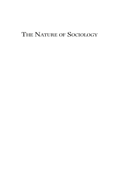 Cover image for book The Nature of Sociology