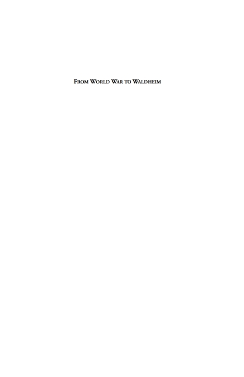 Cover image for book From World War to Waldheim