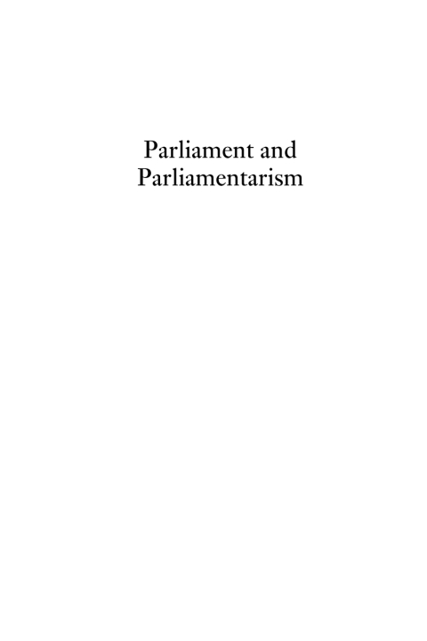 Cover image for book Parliament and Parliamentarism