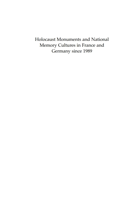 Cover image for book Holocaust Monuments and National Memory