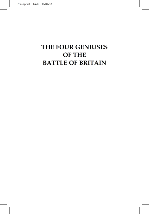 Cover image for book The Four Geniuses of the Battle of Britain