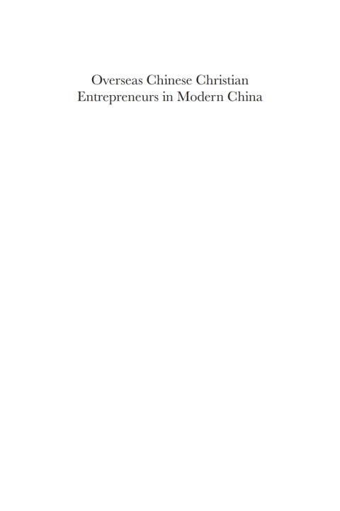 Cover image for book Overseas Chinese Christian Entrepreneurs in Modern China