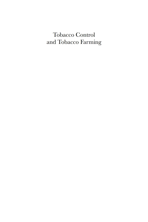 Cover image for book Tobacco Control and Tobacco Farming