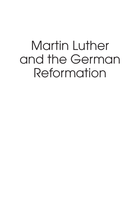 Cover image for book Martin Luther and the German Reformation