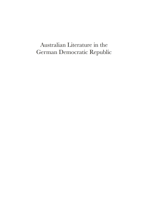 Cover image for book Australian Literature in the German Democratic Republic