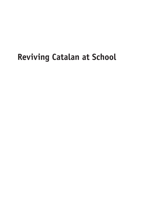 Cover image for book Reviving Catalan at School