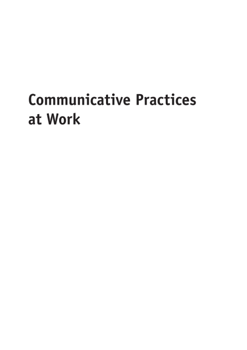 Cover image for book Communicative Practices at Work