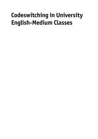 Codeswitching in University English-Medium Classes