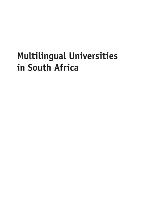 Cover image for book Multilingual Universities in South Africa