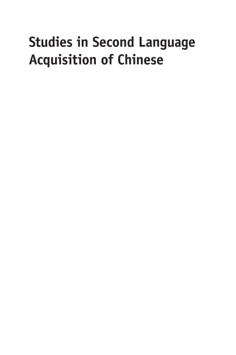 Cover image for book Studies in Second Language Acquisition of Chinese