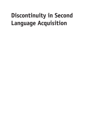 Discontinuity in Second Language Acquisition
