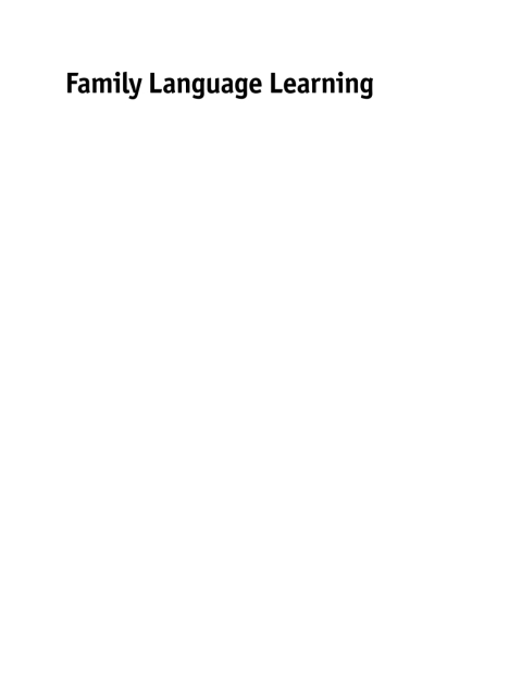 Cover image for book Family Language Learning