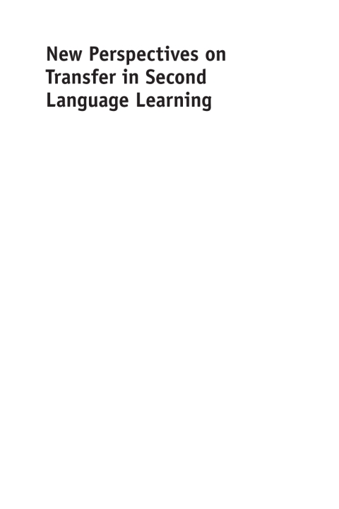 Cover image for book New Perspectives on Transfer in Second Language Learning