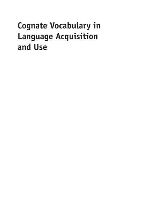 Cover image for book Cognate Vocabulary in Language Acquisition and Use