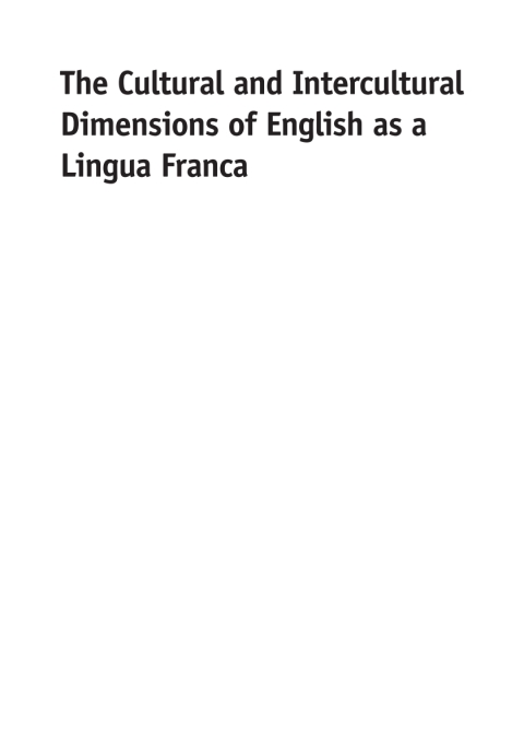 Cover image for book The Cultural and Intercultural Dimensions of English as a Lingua Franca