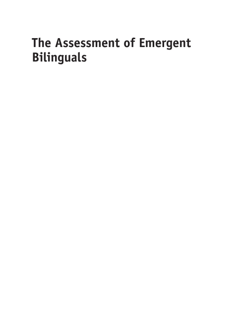 Cover image for book The Assessment of Emergent Bilinguals