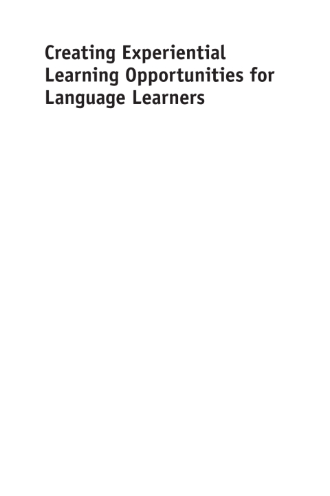 Cover image for book Creating Experiential Learning Opportunities for Language Learners