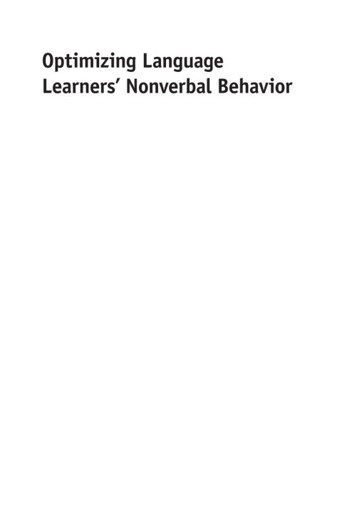 Cover image for book Optimizing Language Learners’ Nonverbal Behavior