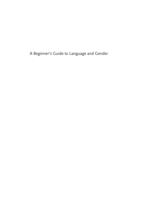 Cover image for book A Beginner's Guide to Language and Gender