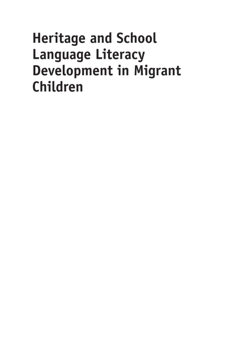 Cover image for book Heritage and School Language Literacy Development in Migrant Children