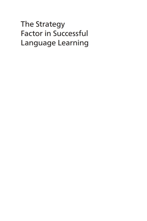 Cover image for book The Strategy Factor in Successful Language Learning
