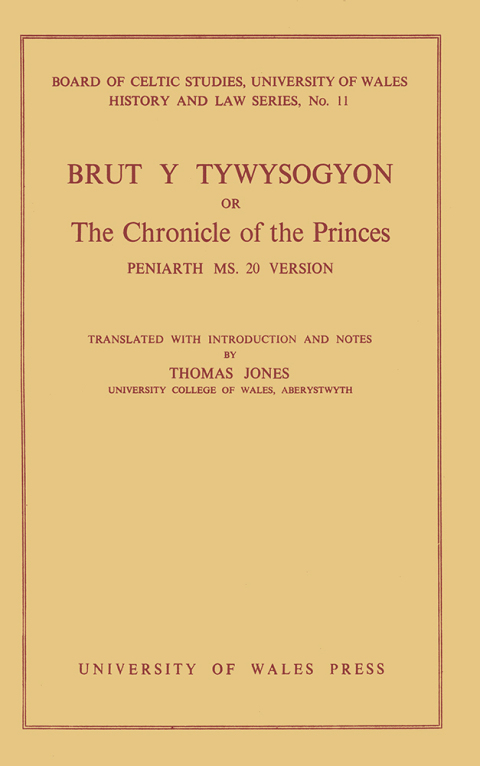 Cover image for book Brut y Tywysogion, or Chronicle of Princes: Peniarth MS 20 Version