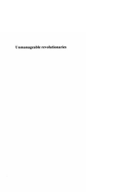 Cover image for book Unmanageable Revolutionaries