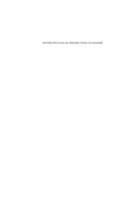 Cover image for book Anthropological Perspectives on Kinship