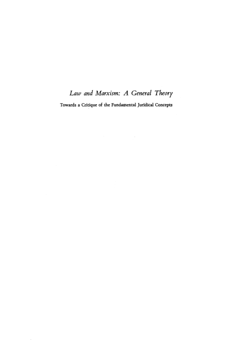 Cover image for book Law and Marxism
