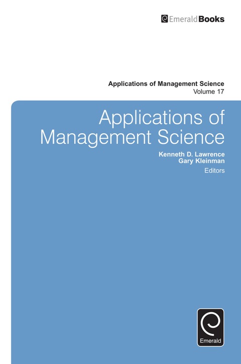 Cover image for book Applications of Management Science