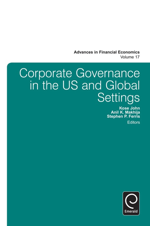 Cover image for book Corporate Governance in the US and Global Settings