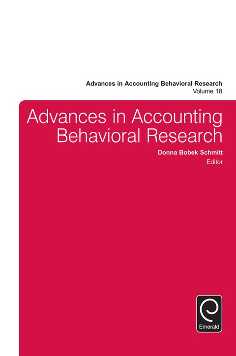 Cover image for book Advances in Accounting Behavioral Research