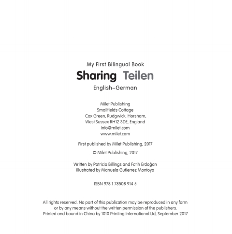 Cover image for book My First Bilingual Book–Sharing (English–German)